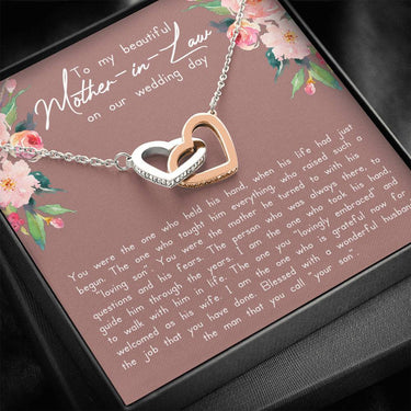 Mother In Law (Mahogany) Wedding Interlocking Hearts Necklace - Love You This Much
